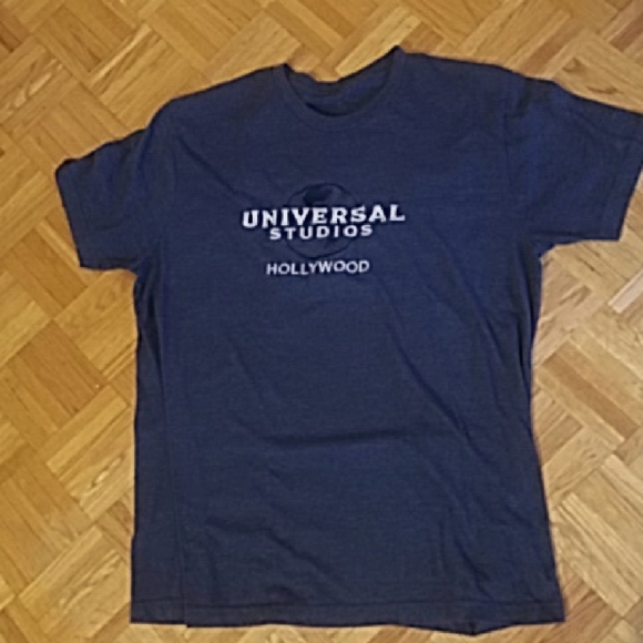 Universal Other - Universal Studios Hollywood Men's Denim Blue T-Shirt Embroidered